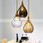 Nordic Glass Pendant Light For Living Room Water Drop Shape Hanging Lamp