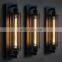 Vintage Retro Black Iron Pipe Wall Lamp Fixture Sconce Wall Light Bedroom Hotel Lighting