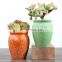 Modern ceramic flower pot personality cracked desktop perforated breathable