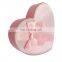Wholesale pink satin heart wedding chocolate gift box with bow-knot