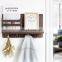 Wooden Mail and Key Holder for Wall Decorative / Rustic Wall Mounted Mail Organizer with 4 Double Key Hooks and 1 Mail Sorter