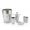 Luxury Ceramic Bathroom Accessory Silver Chrome Plated Dust Bin Soap Dish Soap Dispenser 5pcs Bath Set