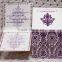 2015 Flocking New Design Classical European Style Wedding Invitations