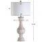 Good Quality simple retro wood color bedside resin table lamp for living room