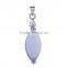 Fashion Women Style Rugby Shape Big Blue Opal Pendant