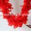 Wholesale Flat Fluffy Turkey Ruff Feather Boas Red 135g/72"