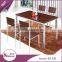 Home furniture custom size1200mm square black melamine wood dinning table set with 4 chairs