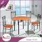 Dining room simple design cheap long 130cm oval wood pvc vintage dining table with 4 chairs