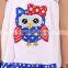 Wholesale 4th of July baby girls summer dresses with animal owl pattern