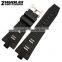 Hotsale 24mm waterproof black brown rubber watch strap for Men's with fashionable buckle