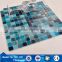 luxury hot-melting resin mixing glass swimming pool glass mosaic blue