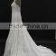 French cording over lace with sequin beading A-line long train wedding dress