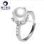 10mm white color fresh water cultured real pearl rings