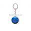 Oem service heart crystal cheap metal keychain with print photo