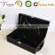 New Style Black PU Leather Wine Box For Double Glasses MDF Wine Tools Box