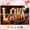 Free standing wedding decorative led bulb channel letter