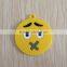 Popular Stuffed Plush Soft Toy Yellow Pvc Emoji Keychain