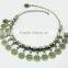 Chunky Punk Tribal Retro Antique Silver Coins Plated Alloy Bib Choker Necklace
