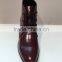 pointed shoes leather ankle boots with tie low-heeled color black and wine red