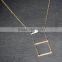 Punk Style Simple Gold Silver Horizontal Bar 3 Sticks Pendant Thin Chain Necklace Jewelry