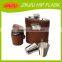 Food grade leather wrapped stainless steel hip flask