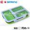 3 Compartment Silicone Food Container With Lid Stackable Food Storage