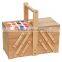 Top grade natural strong handle layers customized foldable wooden sewing box