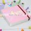 2016 Custom Hot Stamping Gold Love Notebook With Elastic Band