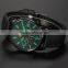 Black Green Dial Alloy Case Black Quartz Casual Men Dress Wristwatch