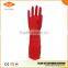 Cotton lined, long sleeve latex gloves