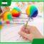 funny school office stationery mini plastic rainbow hair ball roller ball point pen