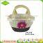 Wholesale China beautiful flower lady lovely woven natural tote straw beach basket bag