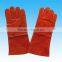 Red Color Safety Gloves,Cow Split Leather Work Glove,Leather Welding Gloves