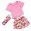 Toddler summer gold clothes Girls boutique outfits Baby clothes set clothing