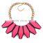 2016 Europe and the United States multiple hot pink color arcylic geometric pendant necklace