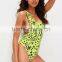 MGOO Hot Sale Yellow Leopard Print Swimsuit Low Side 82% polyetser 18% elastane One Piece Vibrant Pop Swimwear