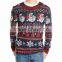 Men Blue Sweater Striped Christmas Theme Pattern Christmas Sweater Wholesaler