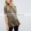 Fashion t Shirt Wholesale, t Shirt Ruffle Hem, Blank t Shirt