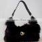 Natural Colour Patchwork Women Bag Real Fox Fur Handbags