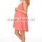Latest Gorgeous Sleeveless Basic Coral Chiffon Maternity Dress for Women