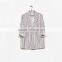 Long flowing jacket with rolled up sleeves striped blazer coat womens