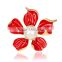 Simple Small Pure fresh Petal Flower Alloy Drip Crystal Jewelry Women Brooches