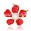 Simple Small Pure fresh Petal Flower Alloy Drip Crystal Jewelry Women Brooches