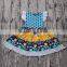 Cute Flower Print Wholesale Summer Autumn Dresses Girls Leaves Boutique Dress One-piece Smock Outfits Kids Clothing Cute Clothes