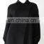 Luxury Black Long Sleeve Cashmere Coat for women