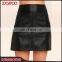 Women Clothing Supplier Black Synthetic Leather Pencil Skirt Classic Black Faux Leather Mini Skirt