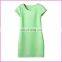 Future-proof Short Sleeves Optional Color Yarn Dyed Cotton Fabric Dress