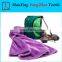 with black bag flannel fleece plush fleece sleep bag picnic luxury blanket in purple color