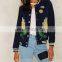 2016 Women Hot Sale Sequin Jacket Women Bomber Autumn Outwear China Wholesale Clothing for Women Polyester Navy Blazer