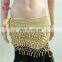 Latest design cheap chiffon bead and bell factory belly dance hip scarf Y-2056